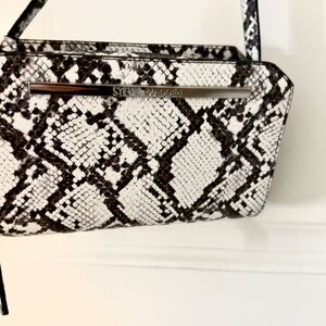 Steve Madden Black and White Snakeskin Crossbody Bag